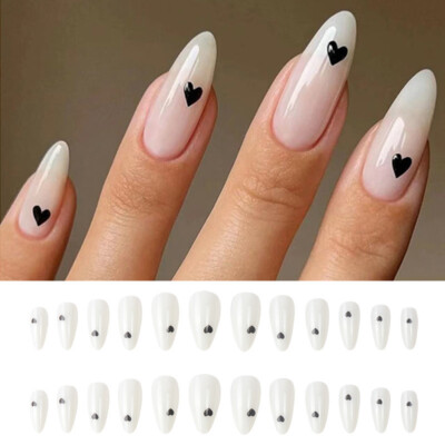 24Pcs Long Coffin Full Cover Press On Nail Ballerina False French Fake Nail Set''