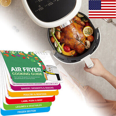 Air Fryer Cooking Times Chart Cookbook Cheat Sheet Magnetic Reference Guide