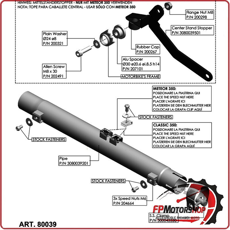 RACCORDO ELIMINA CATALIZZATORE PER ROYAL ENFIELD METEOR/CLASSIC 350 21- LEOVINCE