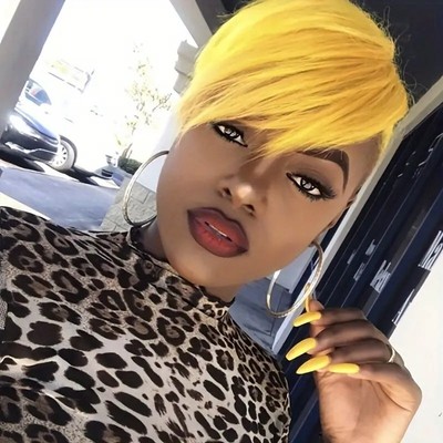 Yellow Pixie Cut Short Synthetic Wig
