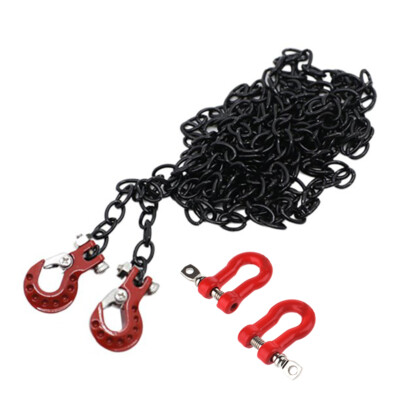 Realistic 1/10 Size Drag Chain & Tow Hooks w/Bow Shackle for 1/10 Scale Off-Road
