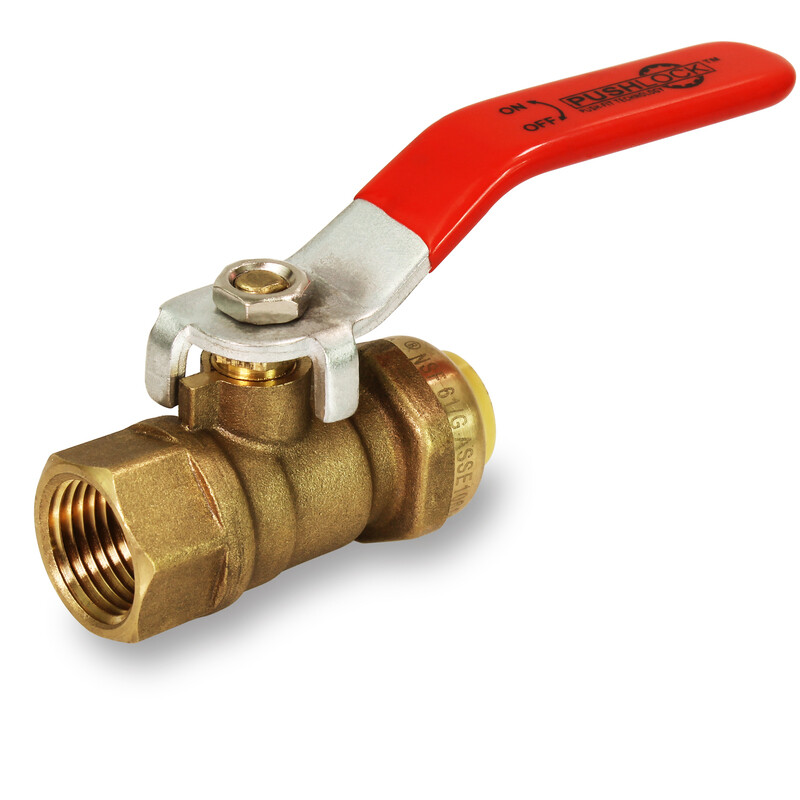 1/2-1 in Push-Fit Fitting Female Threaded Ball Valve,Full port,1/4Turn,Lead Free