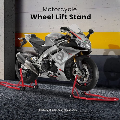 Front & Rear Motorcycle Bike Stand Forklift Paddock Swing arm Spool Wheel Lift