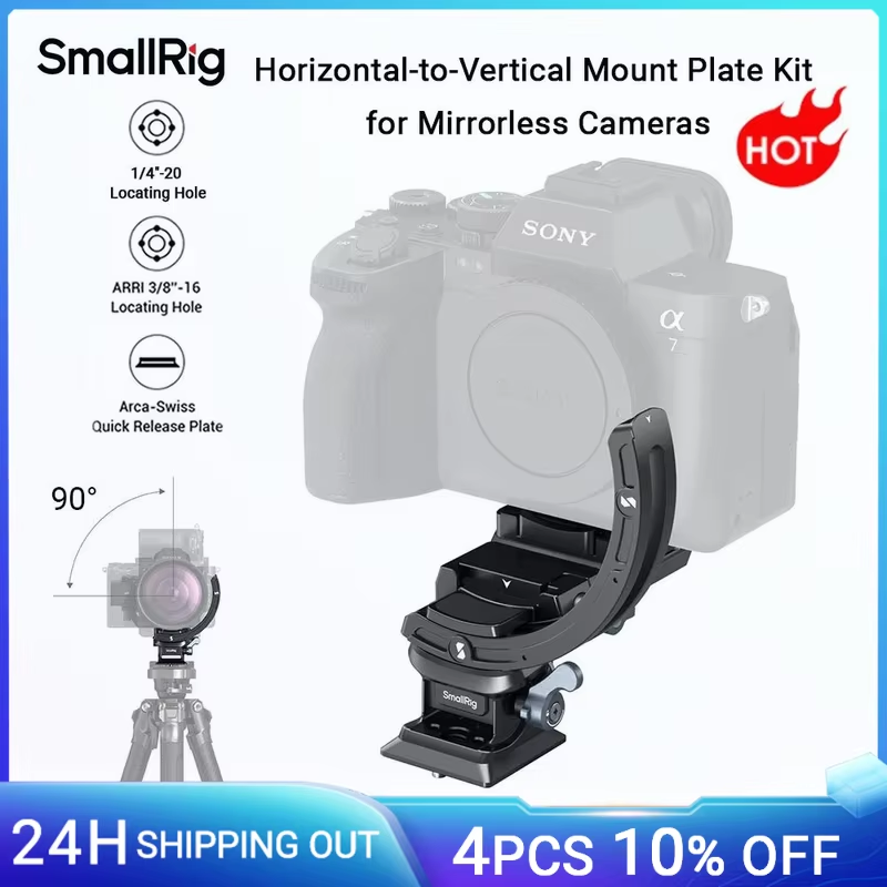 ZV-E10 Horizontal-to-Vertical Mount Plate Kit for Mirrorless Cameras for Sony Al