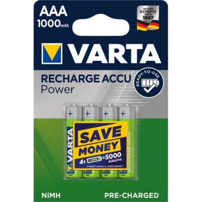 8x VARTA-Akkus 1,2V Micro AAA HR03 1000 mAh 5703 aufladbarer Accu R2U ReadyToUse