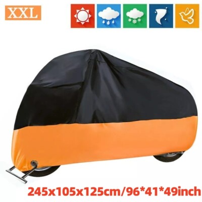 Waterproof Heavy Duty 2XL Motorcycle Cover For Winter Outside Storage Snow Rain