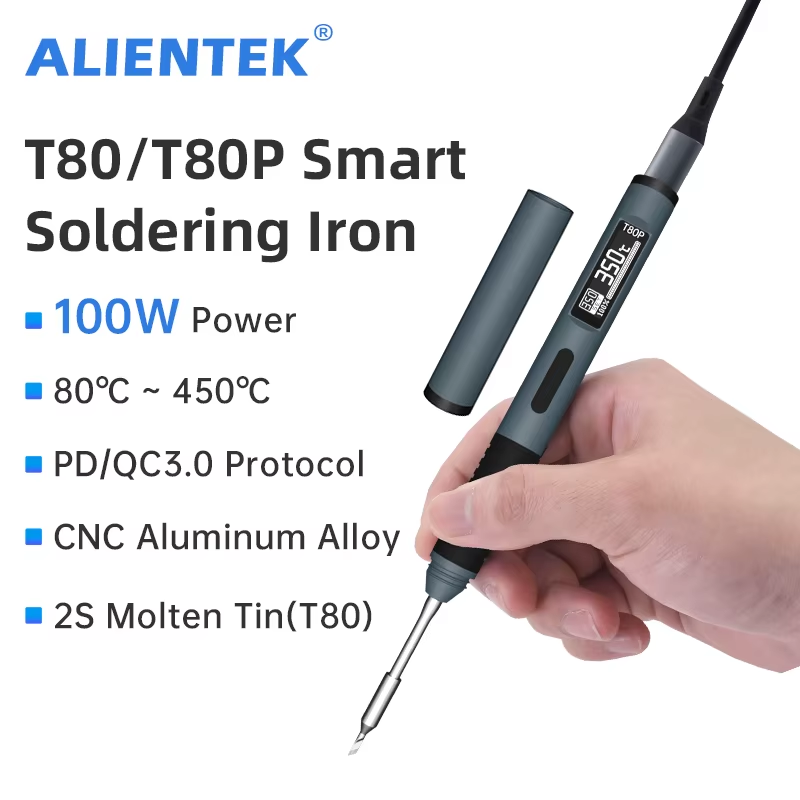 T80/T80P Adjustable Soldering Iron 100W Temperature Fast Heat Portable Electric