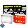 Bicycle Light for Night Riding, SUPPENGUIN USB Rechargeable, Front and Back, 3+4 Modes, Headlight and Taillight Set, IP44 Waterproof (White, 2 Pack)
