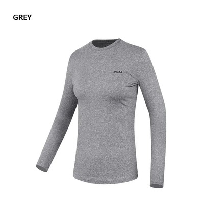 PGM Women Golf Shirts Ladies Warm Long Sleeve Underwear Fleece Round Collar Tops