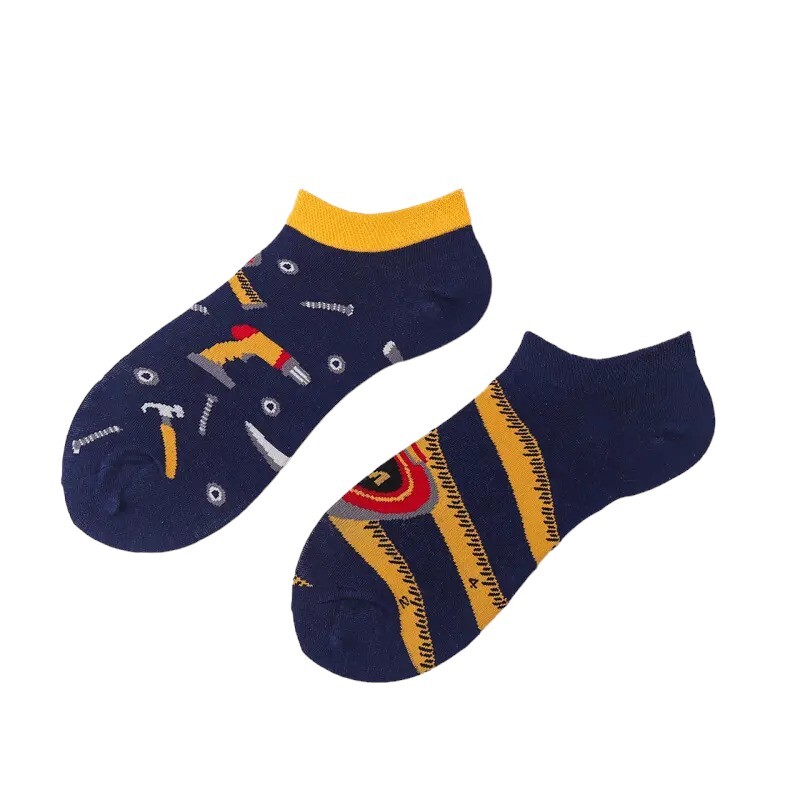 Handyman - Colorful Fashion Cotton Ankle Odd Socks  UK 4-8