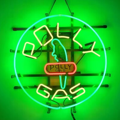 Polly Gas Gasoline Neon Sign 18x18 Gas Station Wall Decor With HD Printing