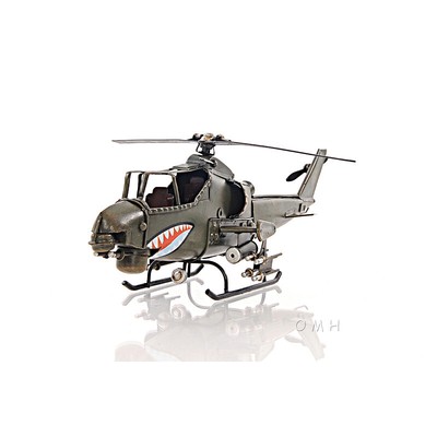 Bell AH-1 Cobra Snake Metal Desk Top Model 13'' Attack Helicopter Aircraft Decor