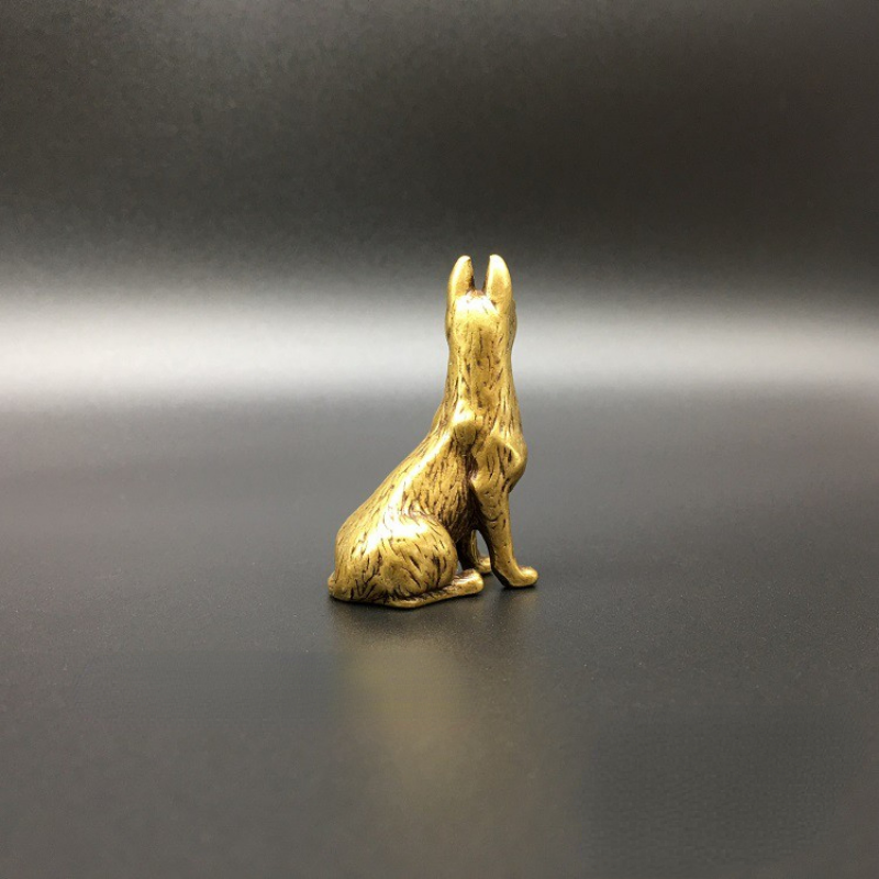 Cane Ottone Ornamenti Mini Statuina Miniatura Statua Scultura per Arredo Casa