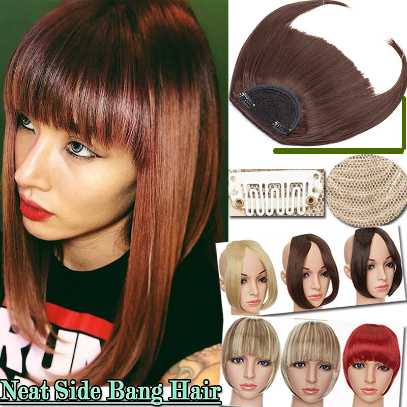 1pcs Soft As Human Hair Silky Neat Side Bangs Front Hairpiece Hair