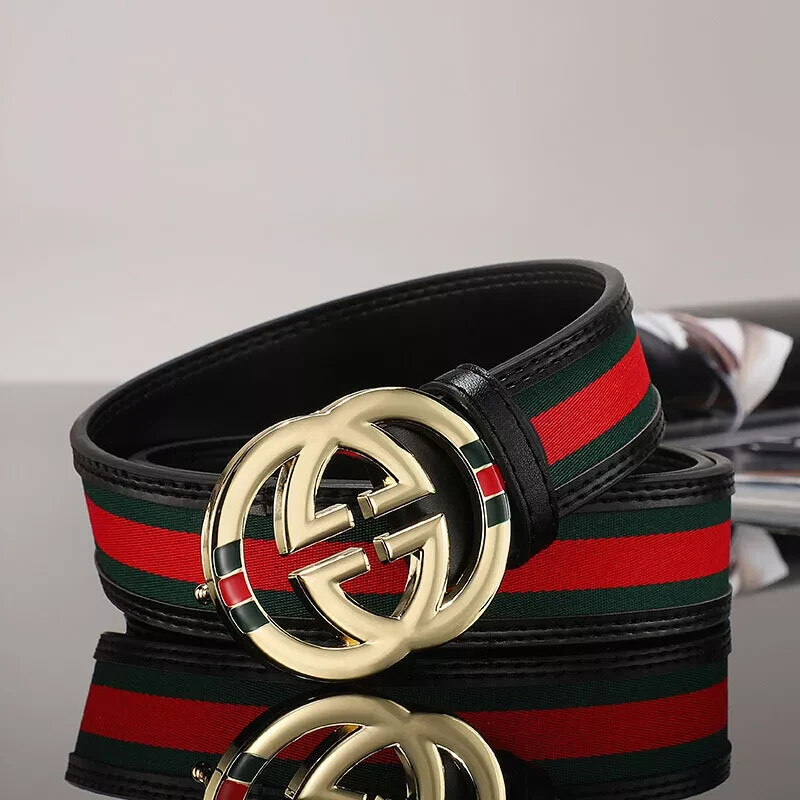Men's luxurious business leather letter buckle belt with embossed waistband+