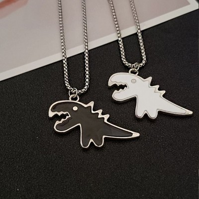 Dino Necklace Funny Dinosaur Neck Ornaments Relationship Jewelry Gifts for Lover