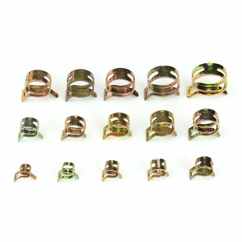 115 Pcs Fuel Line Hose Tubing Spring Clips Clamps Assortment Kit for Motorcycle