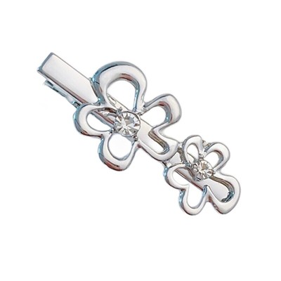 Crystal Flower Hair Pin Metal Flower Hair Clip Rhinestone Flower Hair Barrettes