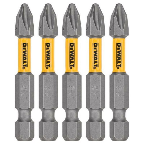 DEWALT Schraubendreher-Bits Set – 2 Kreuzschlitz, 5 Cm Länge, 5er Pack, Schlagfest, Für Bohrmaschinen