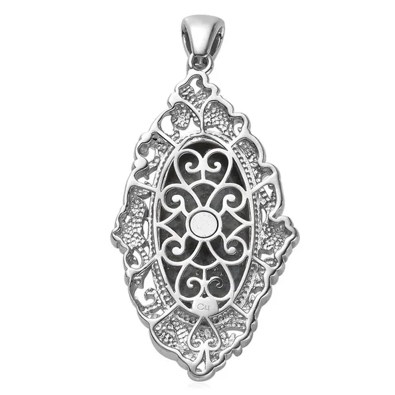 Shop LC Women Platinum Plated Lapis Lazuli Solitaire Pendant Gifts