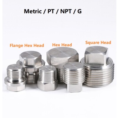 OIL DRAIN SUMP PLUG SCREW M8-M48 STAINLESS STEEL NPT/PT/G SQUARE/FLANGE HEX HEAD