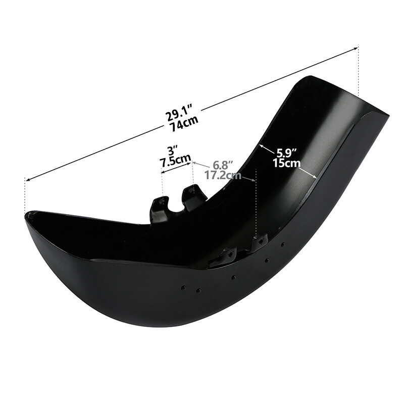 Vivid Black Front Fender Fit For Harley Touring Electra Glide Road King 1989-13