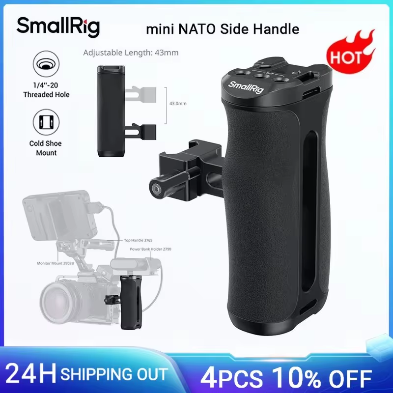 Mini NATO Side Handle, Universal Camera Cage NATO Handgrip Aluminum, for Sony fo