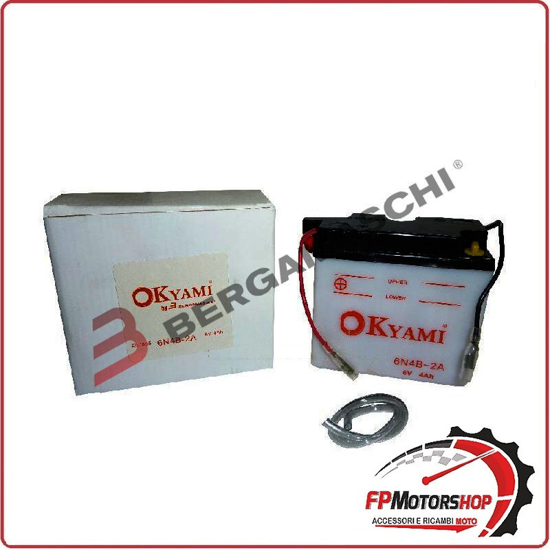 BATTERIA PER MOTO OKYAMI 6N4B-2A 6V 4AH 102X48X95MM FANTIC
