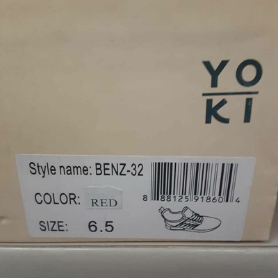 Yoki Womens Athletic Sneakers Shoes Red Black Low Top Lace Up 6.5 M New