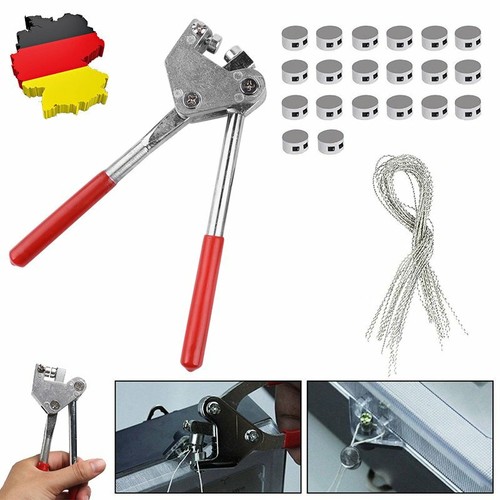 Plombenzange Bleiplombenzange Stahl + 20  Plombendrähte +20 Plomben Set für Blei