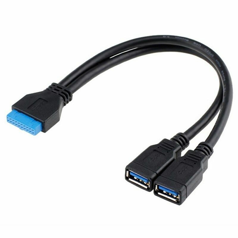 USB 3.0 placa madre de 20 pines hembra a 2 Tipo A Hembra Conector de