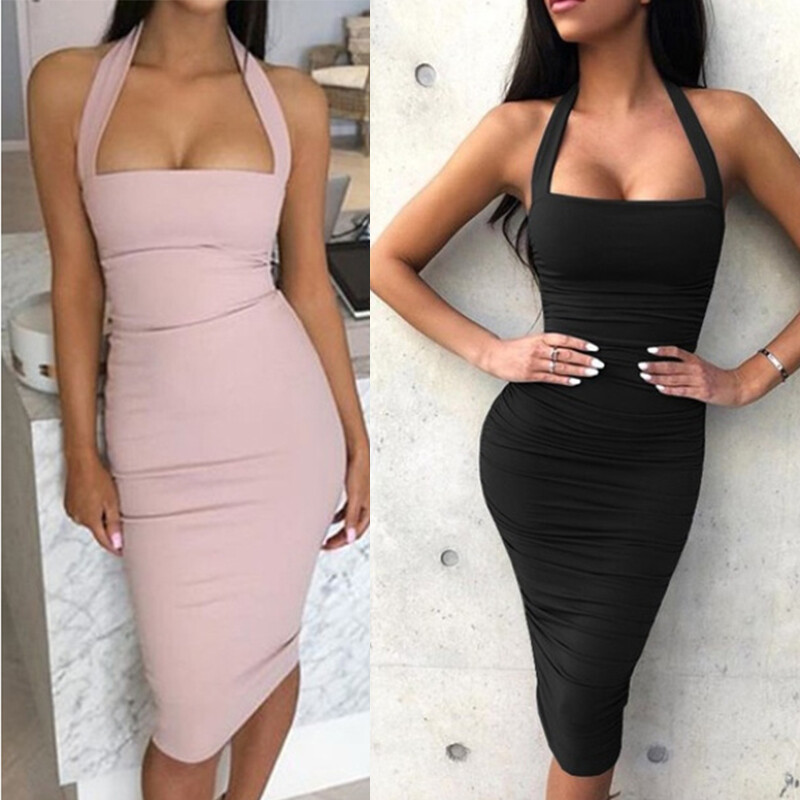 Short Dress Evening Cocktail Bandage Bodycon Mini Club Women's Sleeveless  Party | eBay