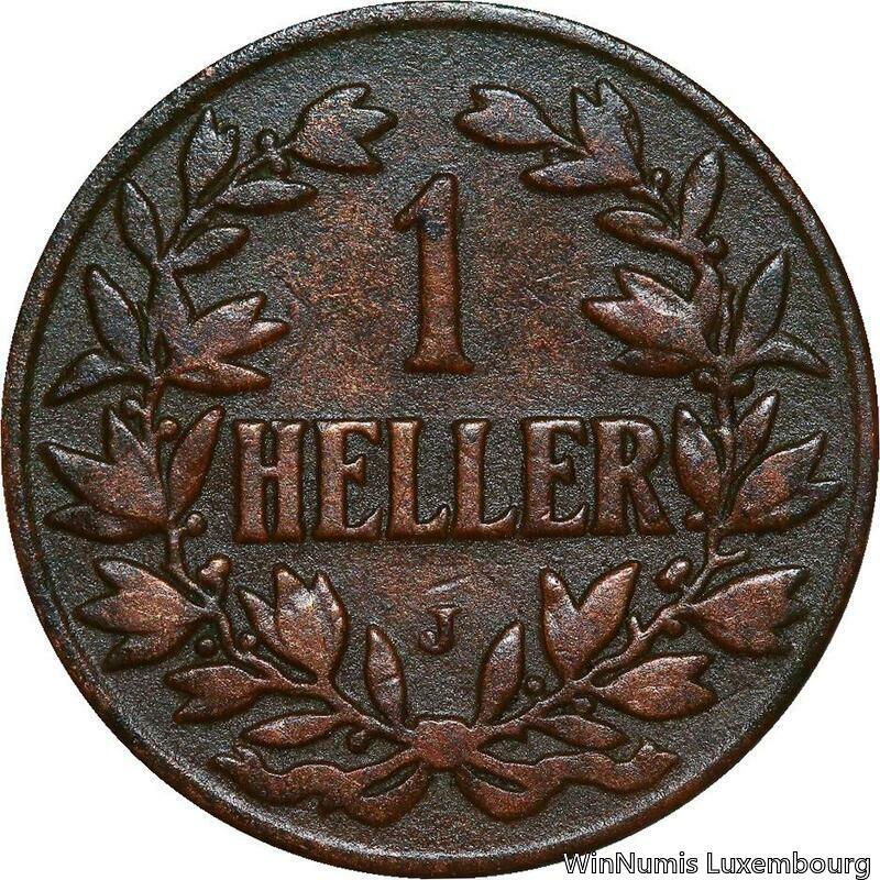 P7867 Germany East Africa 1 Heller Wilhelm Ii Imperial Crown 1910 J Hamburg