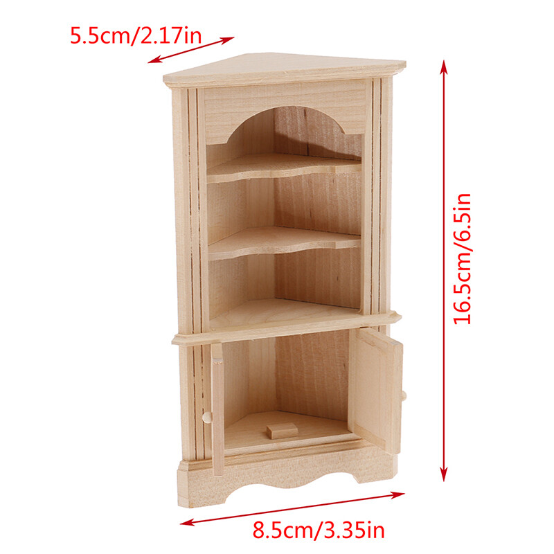 1:12 Scale Dollhouse Miniature Wood Cabinet Bookshelf Doll Furniture Cupbo'EN