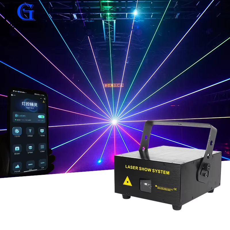 APP Control ILDA 3D Animation Laser Light 2W 3W 4W RGB Stage Scanner Projector E