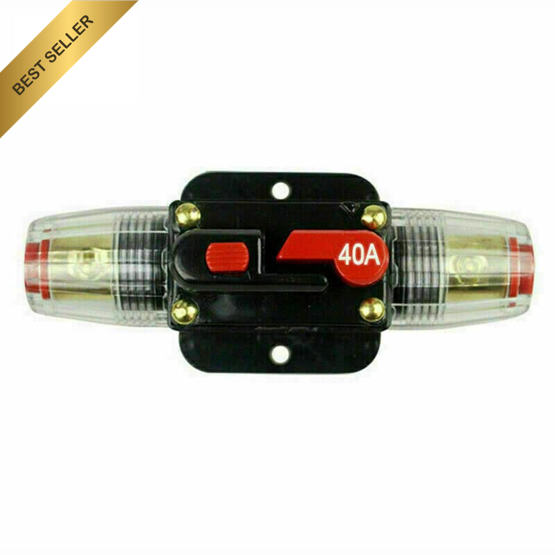 20-150A Manual Reset Circuit Breaker 12V/24V Waterproof Inline Fuse Holder for M