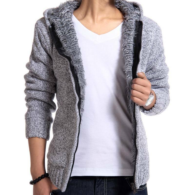 Details about Men Fleece Fur Lined Hoodie Knitted Cardigan Sweater Zip Up Warm Coats Jacket UK Details about Men Fleece Fur Lined Hoodie Knitted Cardigan Sweater Zip Up Warm Coats Jacket UK