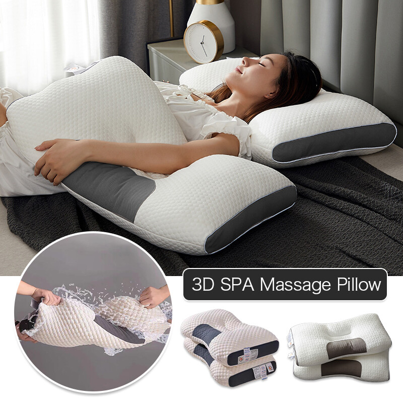 3D Cotton SPA Massage Pillow Partition Better Sleep Neck