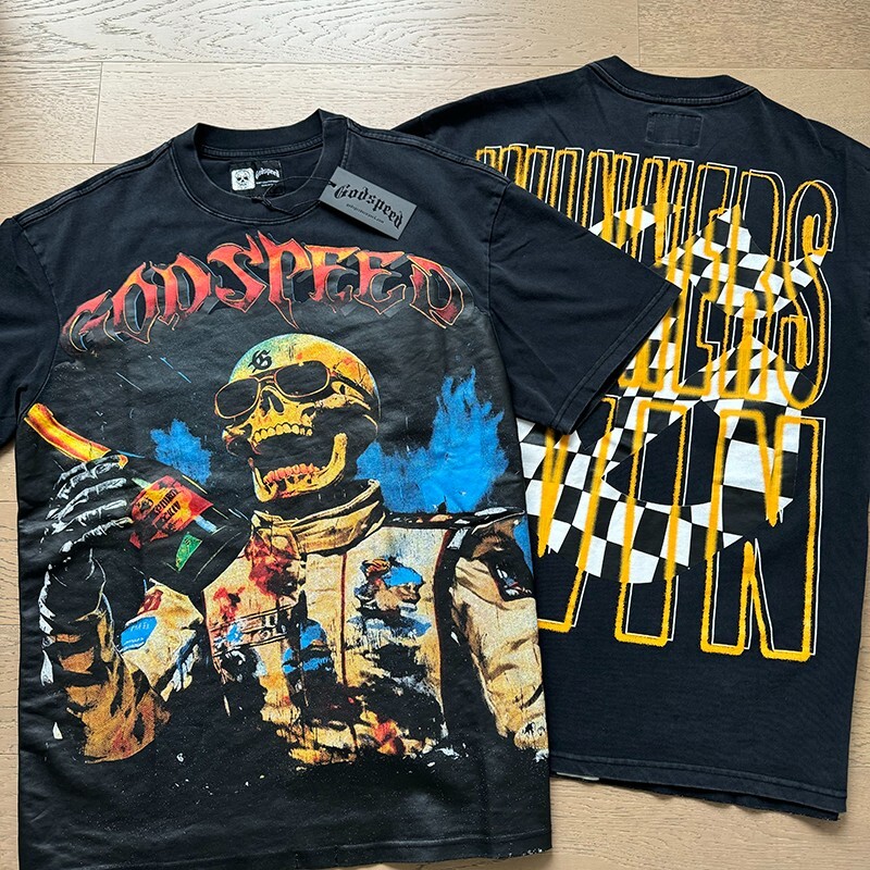 NEW Godspeed Rock Skeleton Tee Washed Mens Short sleeved T
