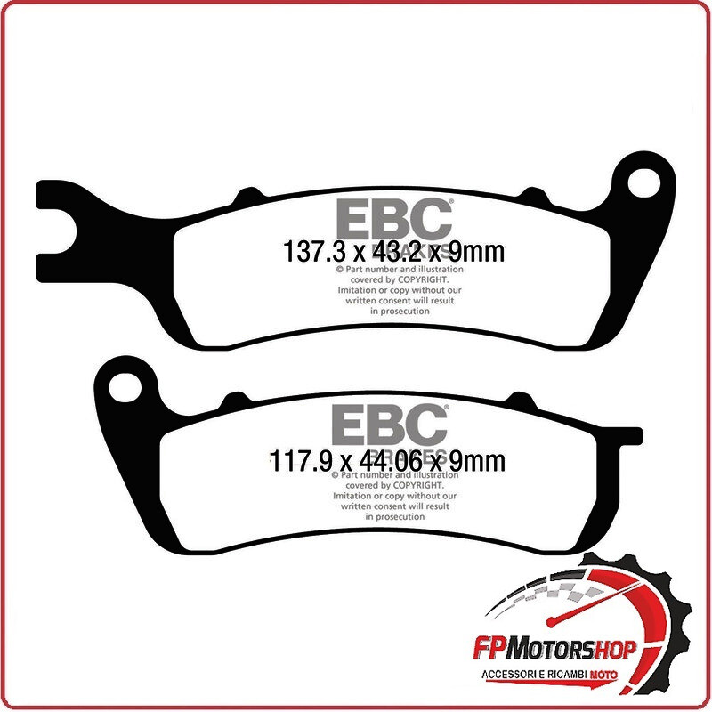 PASTIGLIE PASTICCHE FRENI PER MOTO ZONTES ZT 125 17>19 ANTERIORE EBC FA727