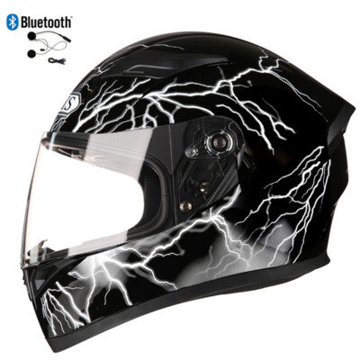 DOT Bluetooth Anti-Fog Motorcycle Helmet Dual Lens Full Face ATV Crash Helmet