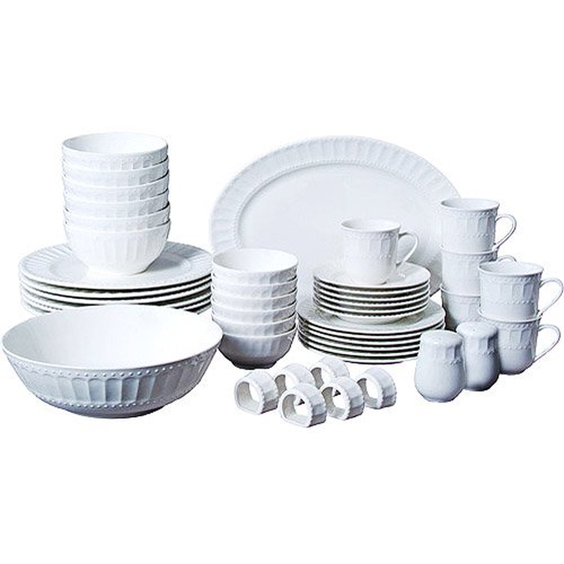 Gibson Home Regalia 46-Piece Dinnerware and Serve Ware Set, 