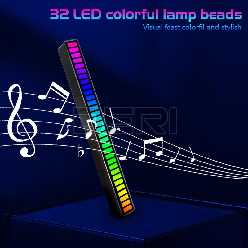 RGB LED Music Sync Sound Control Rhythm Strip Light Bar Car Home Atmosphere Lamp