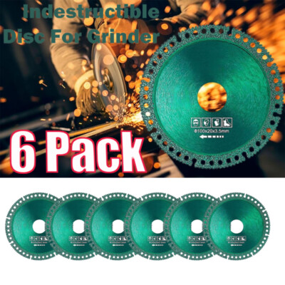 6X Indestructible Grinder Disc for Angle Grinder, Fit Smooth Cutting, Chamfering