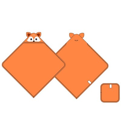 Cute Animal Hooded Baby Towel w/ washcloth Large Bath Towel for Toddler, Infant