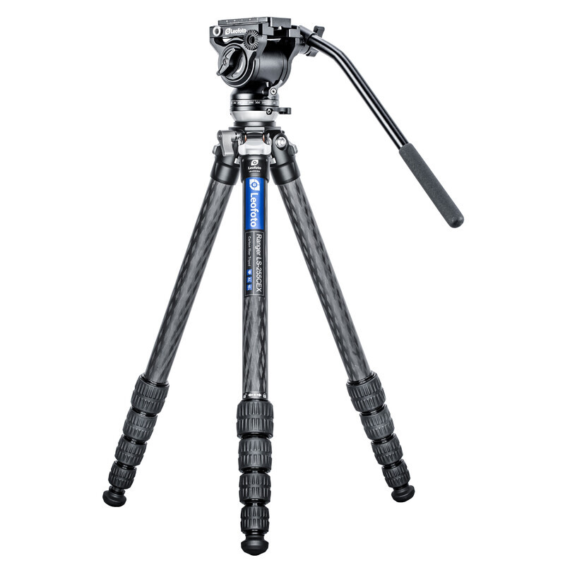 LEOFOTO LS-255CEX Ranger Carbon Fiber Tripod + Leveling Base + Fluido Head BV-5
