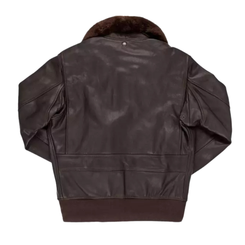 Pre-owned Handmade Leather Aviator Jacket Us Navy G1 Cockpit Usa Ex Avirex Large Size 54 Us 64 Eu In Brown