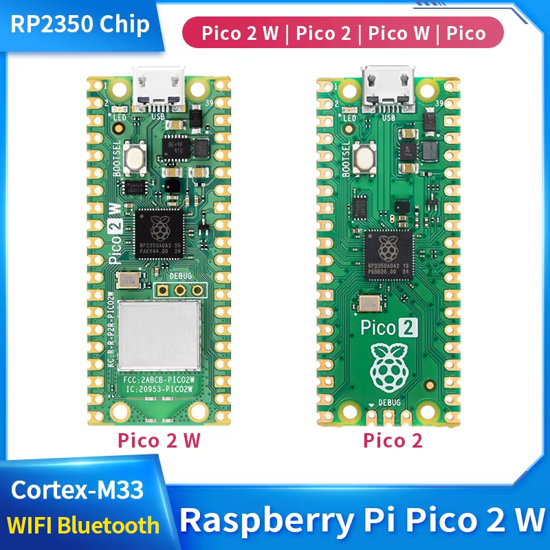Raspberry Pi Pico 2 W RP2350 Microcontroller Chip Dual-Core Arm Cortex-M33 and H