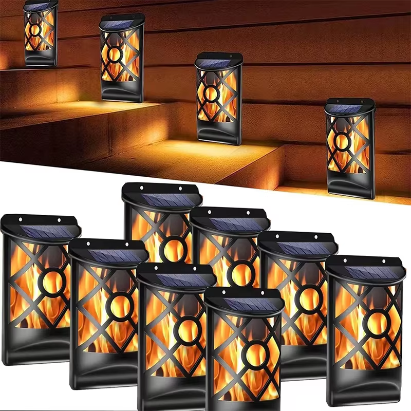 96LED Solar Flame Lights Outdoor, Lattice Design for Garden Pathway Yard Christm