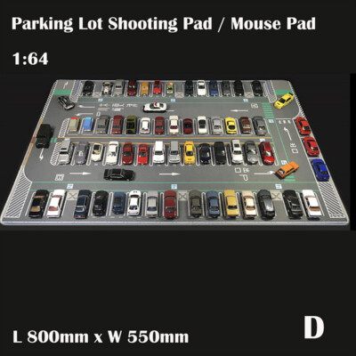 1/64 Parking Lot Mat Model Car Vehicle Scene Display Large Garage Toy Mouse Pad